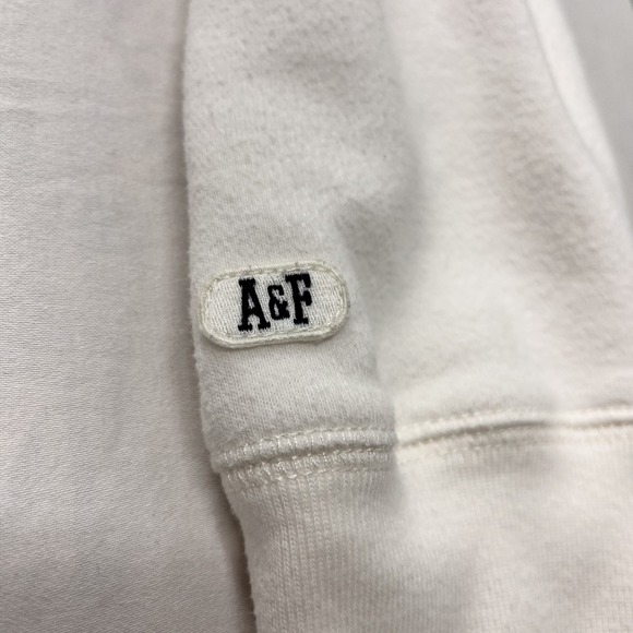 Abercrombie & Fitch Y2K Quarter Zip Jacket Cozy White Women's Medium Long Sleeve - Picture 4 of 10